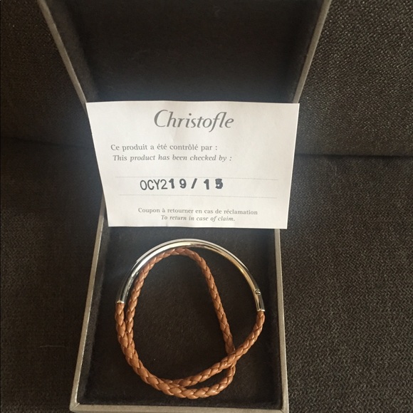 New $250 Christofle Tan Duo Complice Bracelet - Picture 3 of 4
